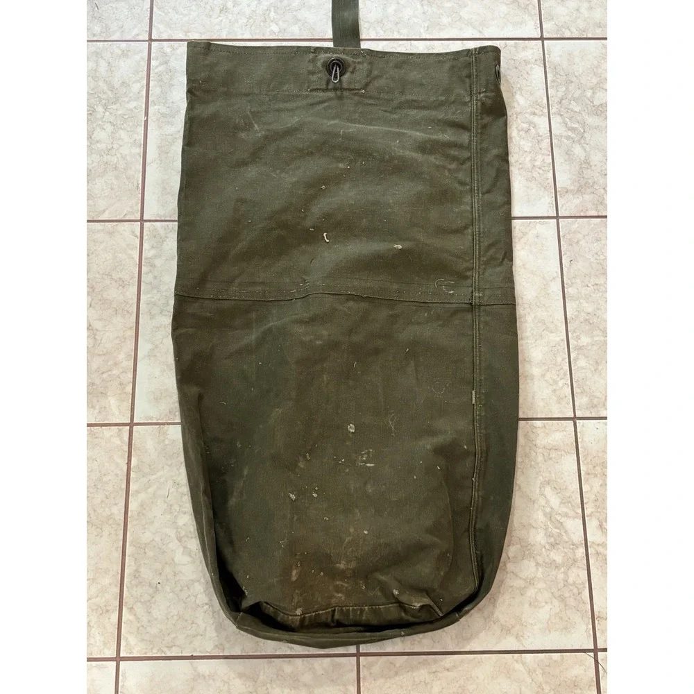 Vietnam US Military Heavy Duty Duck Cotton Canvas Duffle Bag Vintage Olive Drab